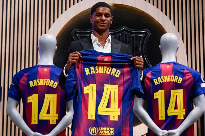 Rashford gia nhập Barcelona theo dạng cho mượn. Ảnh: AFP