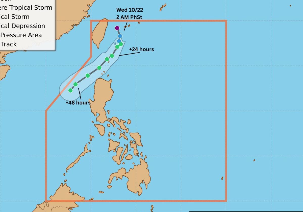 Dự báo đường đi của bão Salome tiềm năng. Ảnh: Philippine Typhoon/Weather