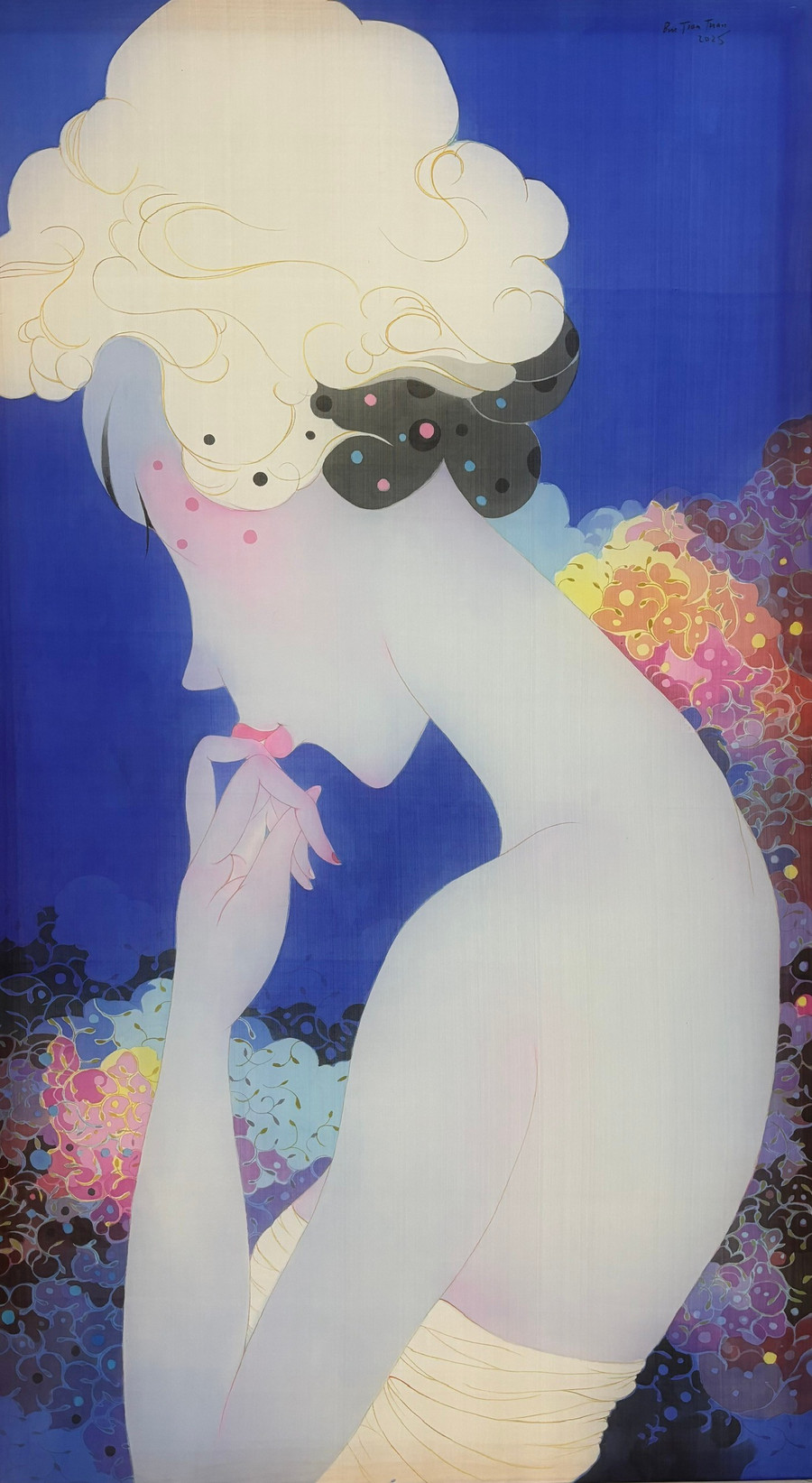 Tác phẩm 'Trăng tròn' của Bùi Tiến Tuấn. tranh-lua-mo-rong-bien-do-cua-hoi-hoa-viet-1.jpg