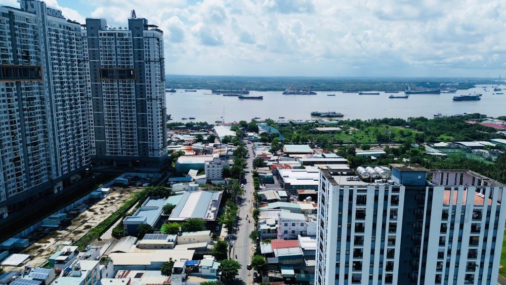 Khu vực dự kiến cầu Phú Mỹ 2 đi qua.  Ảnh: Anh Tú