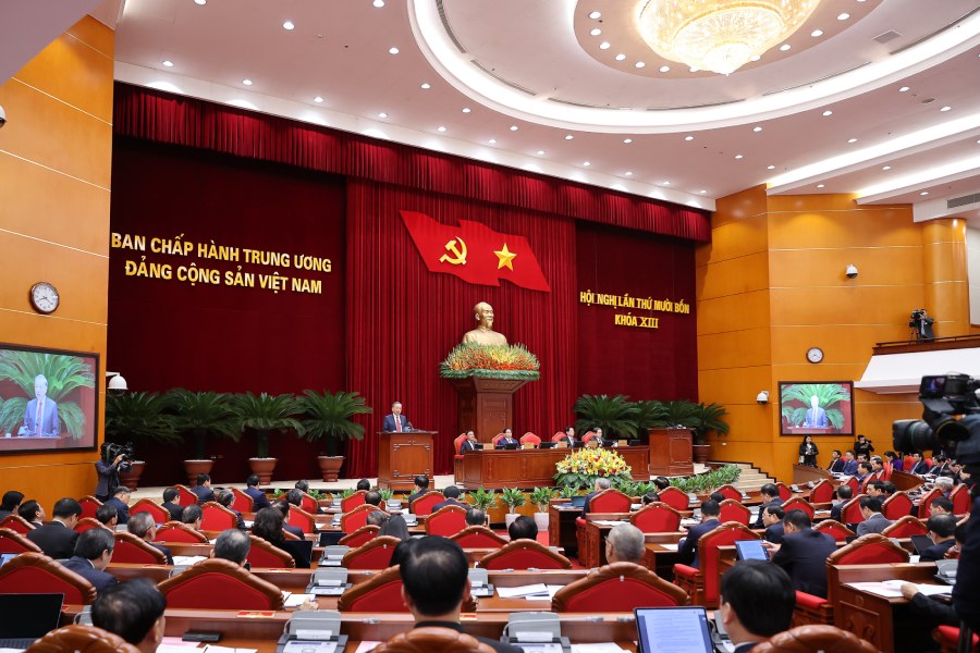 Hội nghị Trung ương 14 khóa XIII khai mạc sáng 5.11 tại Hà Nội. Ảnh: Nhật Bắc