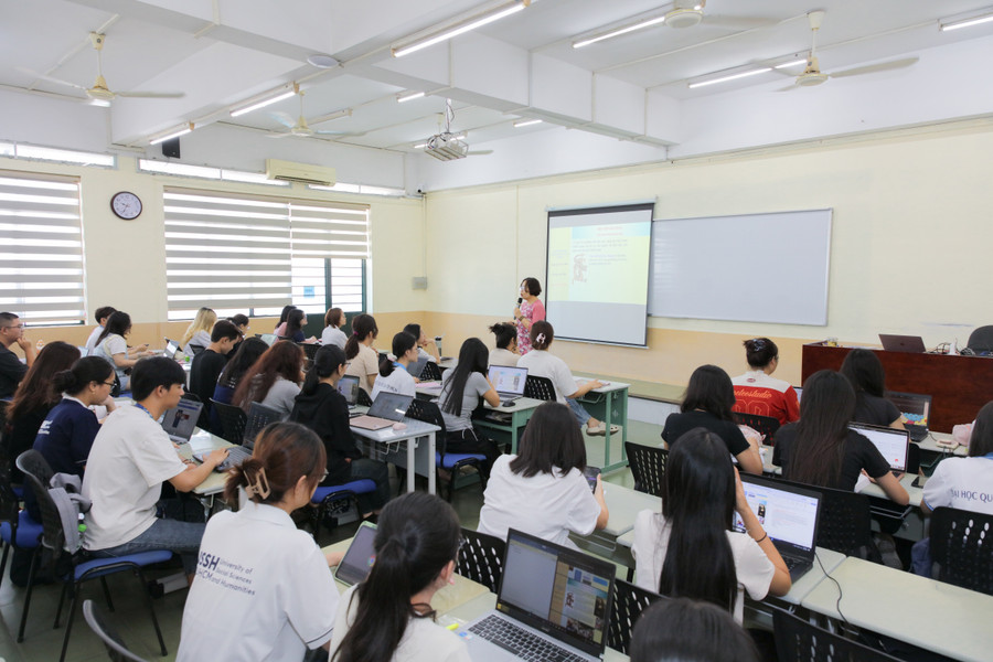 Sinh viên trong giờ học tại Trường Đại học Khoa học xã hội và Nhân văn, Đại học Quốc gia TPHCM. Ảnh: USSH