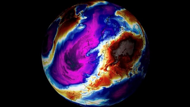 Dự báo không khí lạnh từ Bắc Cực tràn xuống, bao trùm vùng rộng lớn