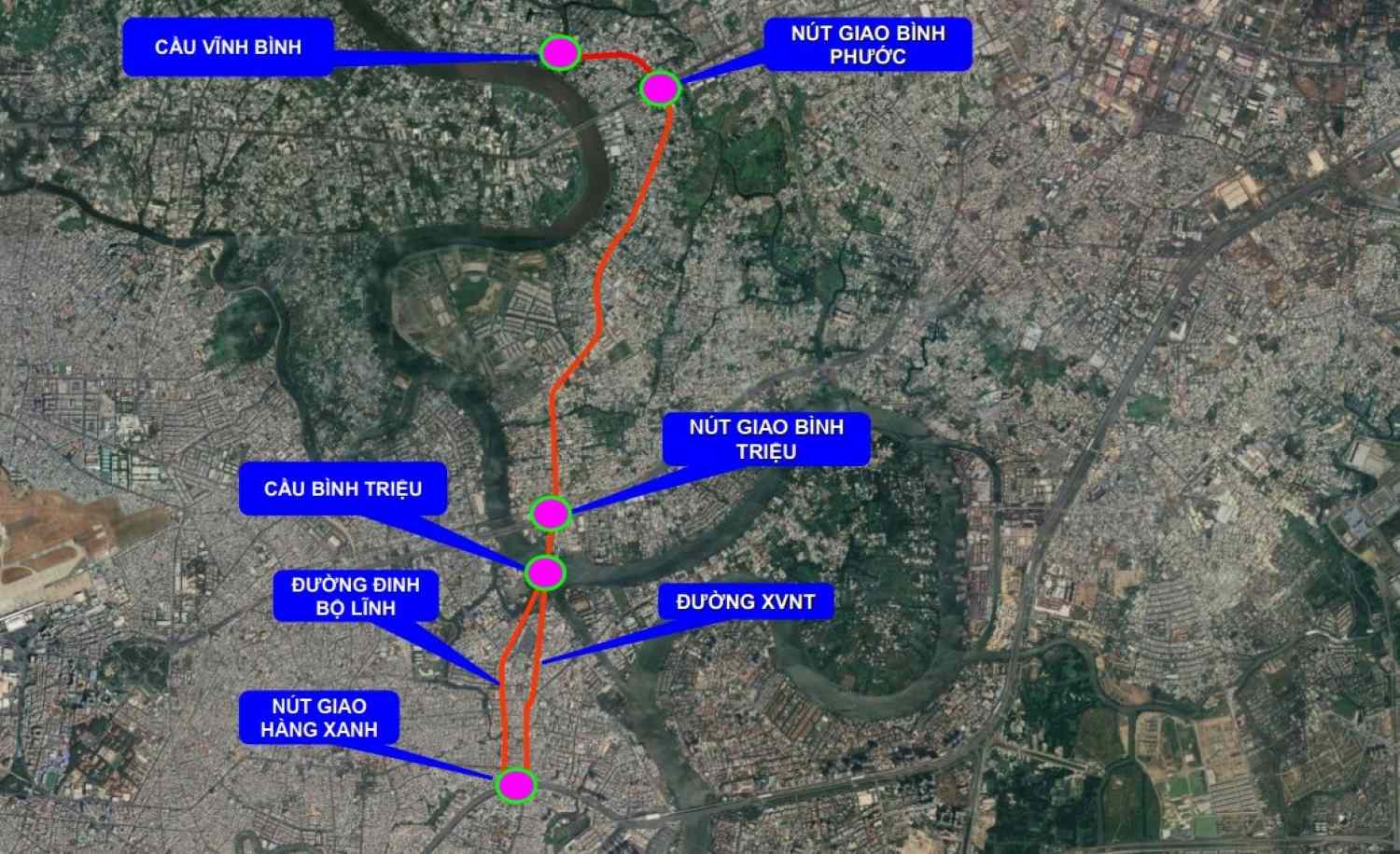TPHCM dự kiến kết nối Quốc lộ 13 đến đường Điện Biên Phủ bằng đường trên cao. Ảnh: Sở Xây dựng TPHCM