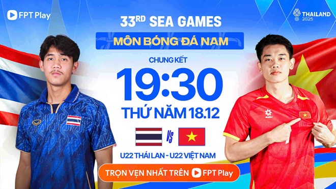 Lịch thi đấu bóng đá SEA Games 33 ngày 18.12: U22 Thái Lan - U22 Việt Nam