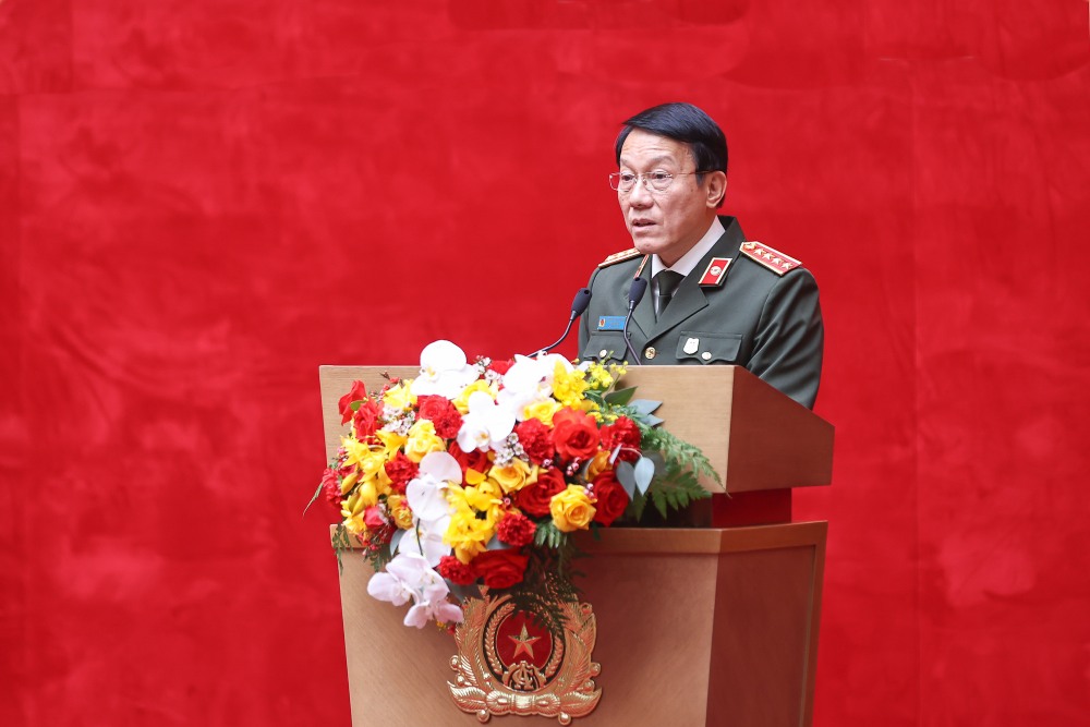 Đại tướng Lương Tam Quang tại hội nghị. Ảnh: Nhật Bắc