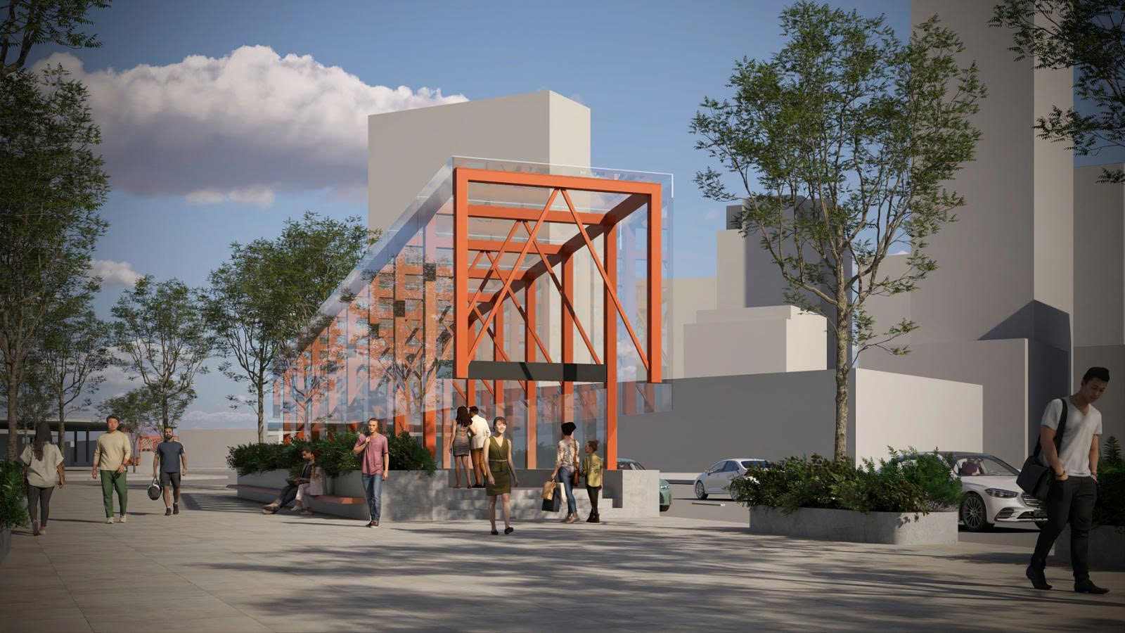 Phối cảnh lối đi xuống ga ngầm Metro số 2.  Ảnh: MAUR