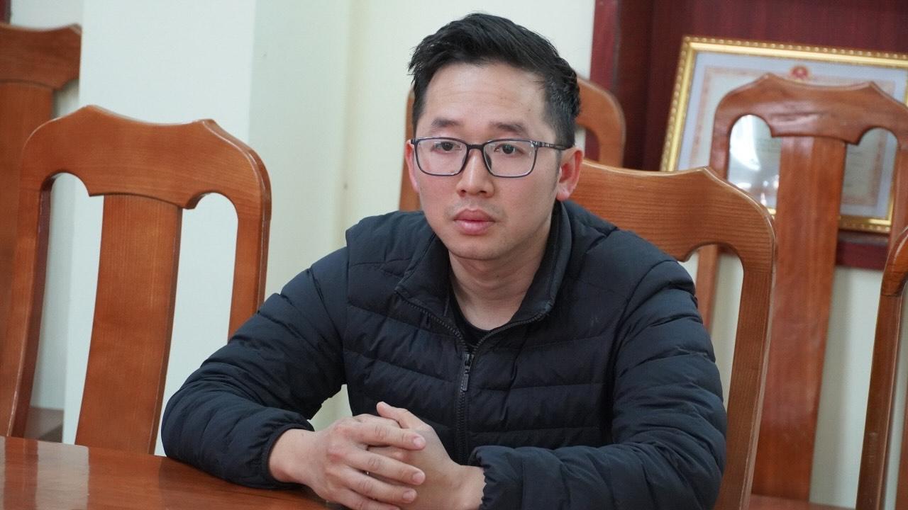 Đối tượng Lê Hữu Minh tại cơ quan chức năng. Ảnh: Công an Quảng Trị