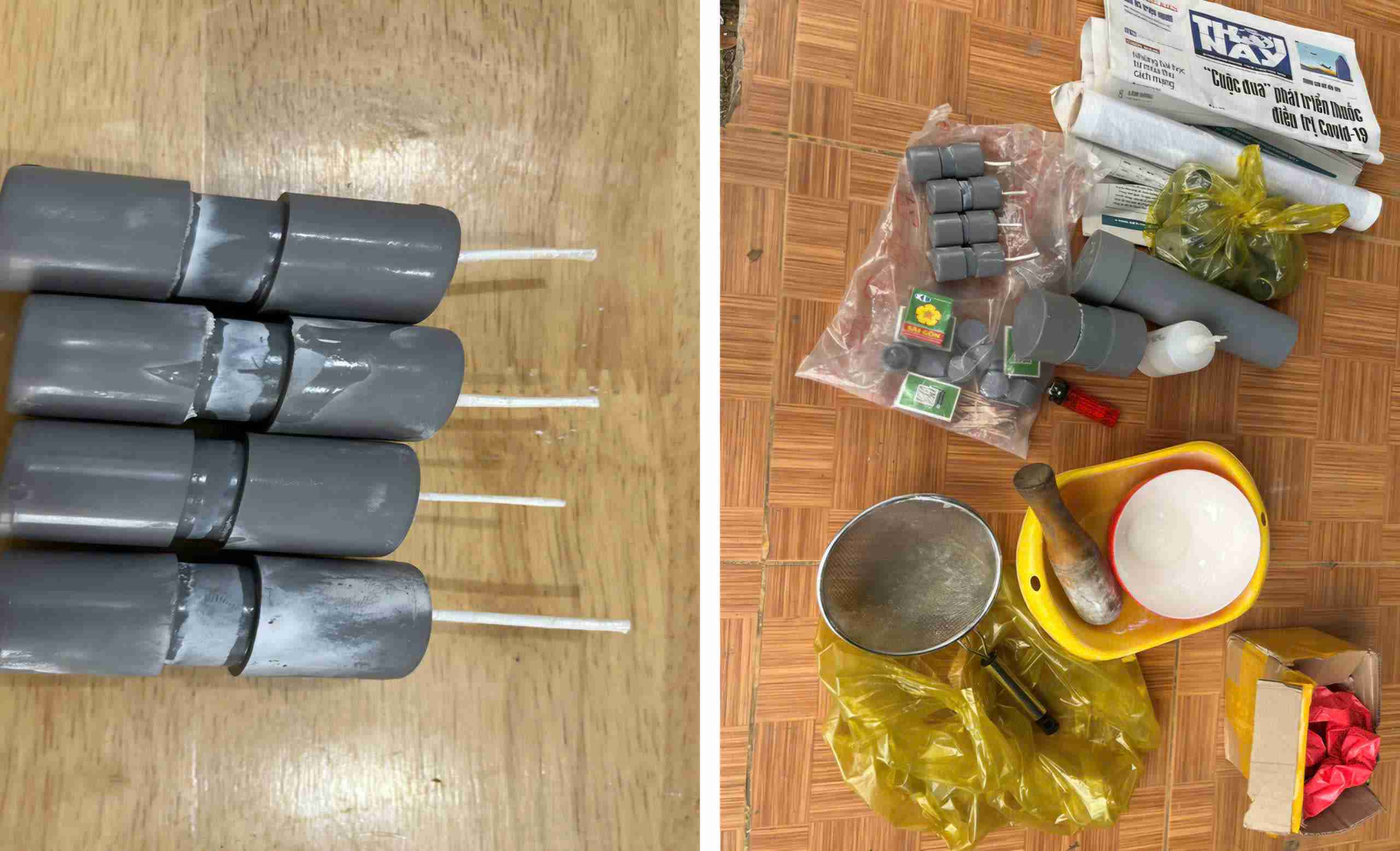 Một vụ học sinh chế tạo pháo nổ trên địa bàn tỉnh Lâm Đồng được công an phát hiện, ngăn chặn kịp thời. Ảnh: Công an cung cấp