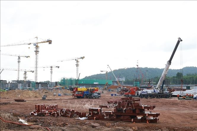 Công trường thi công dự án Cảng hàng không quốc tế Phú Quốc. Ảnh: Dương Giang/TTXVN