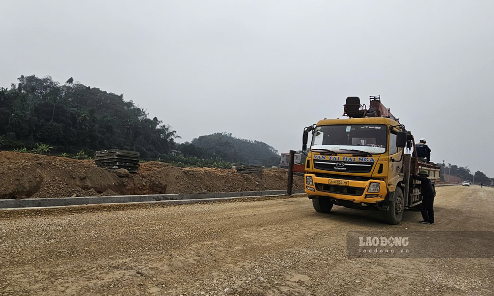 Công nhân và máy móc hoạt động nhộn nhịp trên công trường.