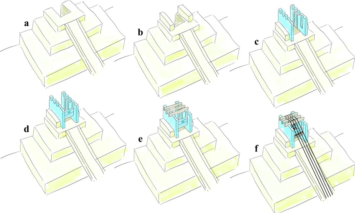 Nghiên cứu cho thấy những người thợ có thể đã sử dụng hệ thống giống ròng rọc để xây dựng Đại Kim tự tháp với tốc độ và độ chính xác như vậy. Ảnh: Simon Andreas Scheuring