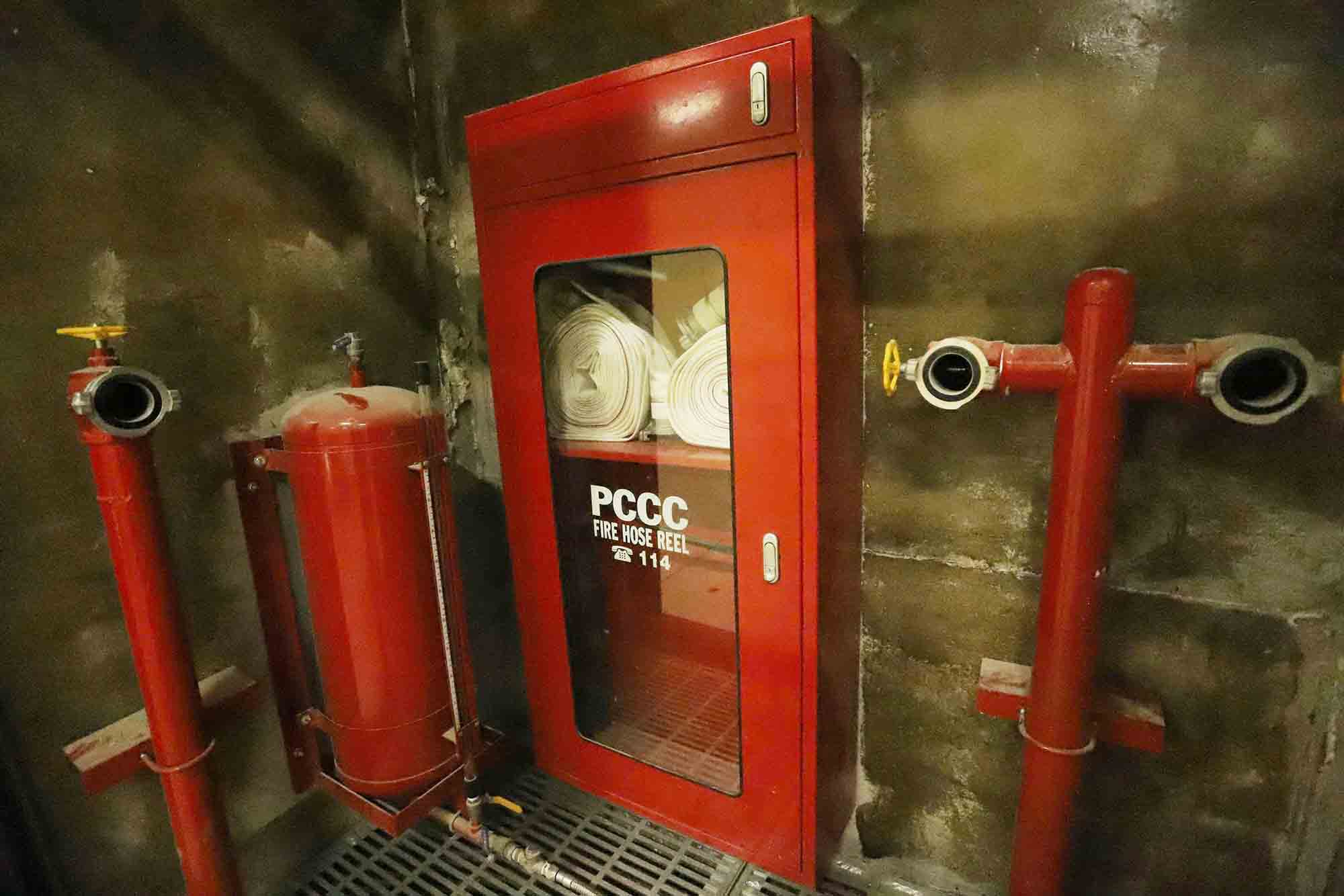 Hệ thống phòng cháy trong hầm đã lắp đặt. Ảnh: Trần Tuấn.