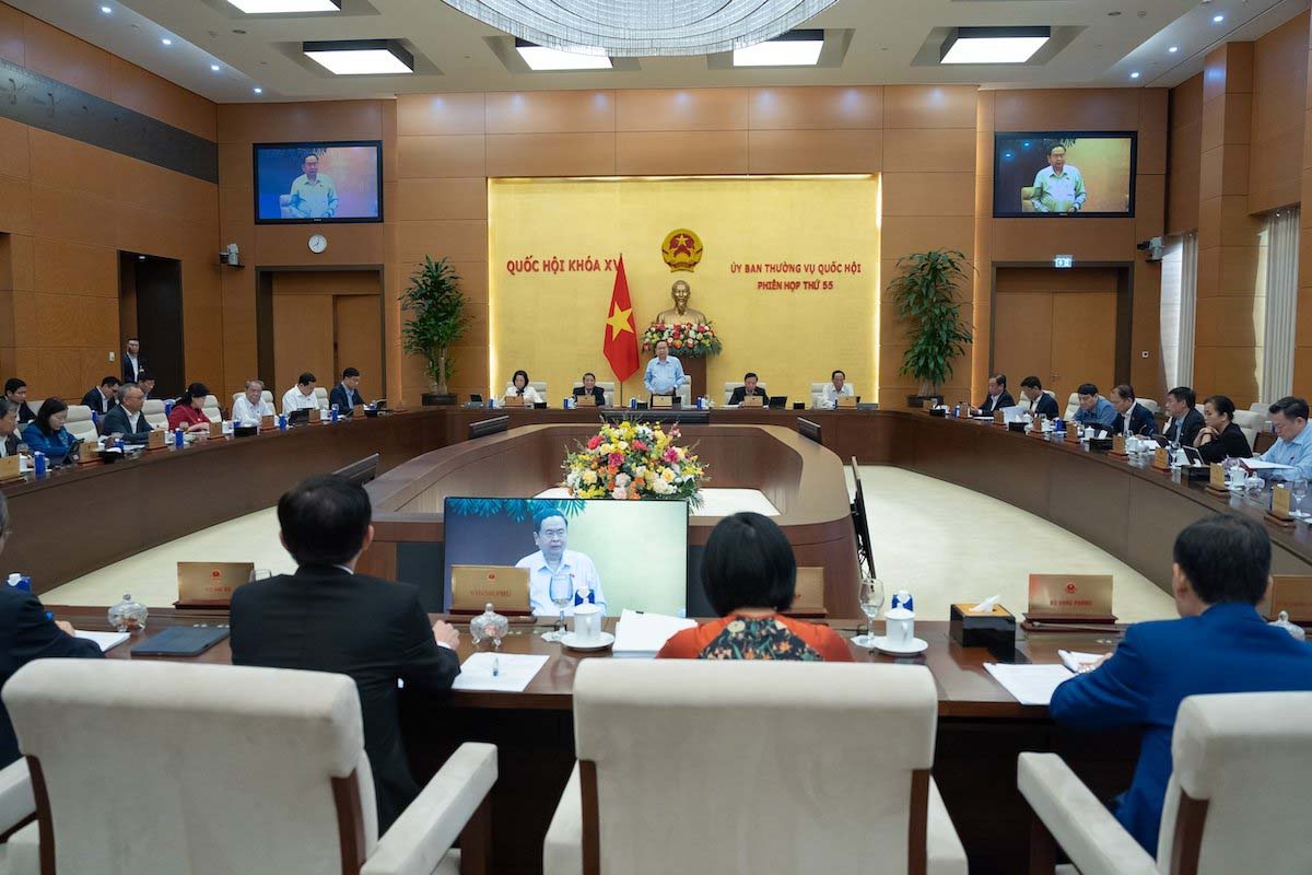 Phiên họp thứ 55 của Ủy ban Thường vụ Quốc hội. Ảnh: Phạm Thắng.