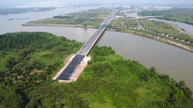 Dự án cầu Vàm Cát Sứt nằm trên tuyến Hương lộ 2, kết nối ra cao tốc TPHCM - Long Thành - Dầu Giây. Ảnh: HAC