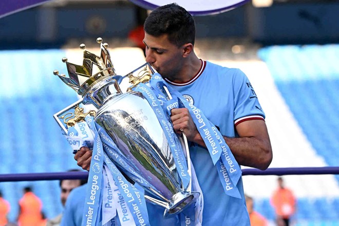 Rodri gần như giành mọi danh hiệu cao quý trong màu áo Man City. Ảnh: AFP