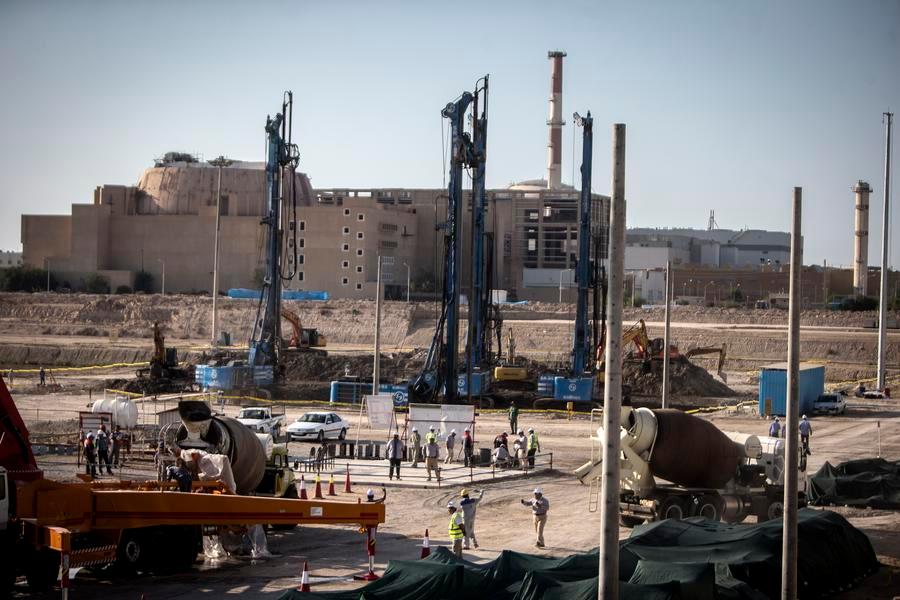 Công trường xây dựng giai đoạn hai của nhà máy điện hạt nhân Bushehr ở Bushehr, miền nam Iran, tháng 11.2019. Ảnh: Xinhua