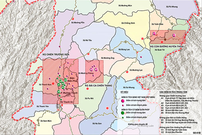Sơ đồ cấu trúc không gian khu di tích.