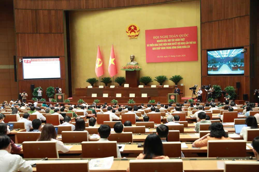 Toàn cảnh Hội nghị sáng 13.4. Ảnh: Ái Vân