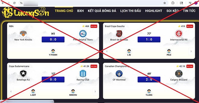 Nhiều website phát lậu bóng đá vẫn hoạt động