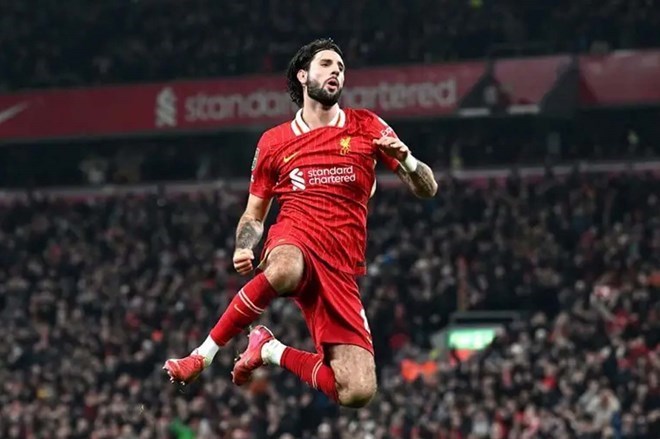 Szoboszlai là điểm sáng hiếm hoi của Liverpool. Ảnh: AFP