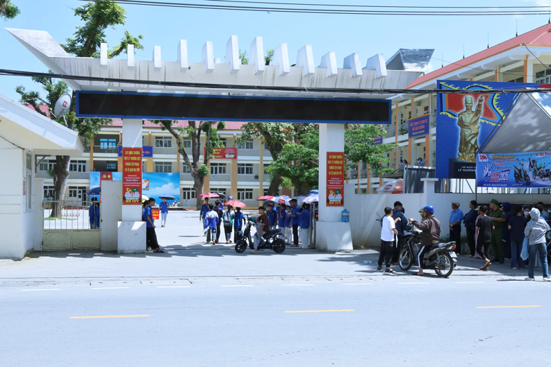 Điểm thi Trường THPT Lý Thường Kiệt, phường Yên Bái. Ảnh: Cổng thông tin Lào Cai