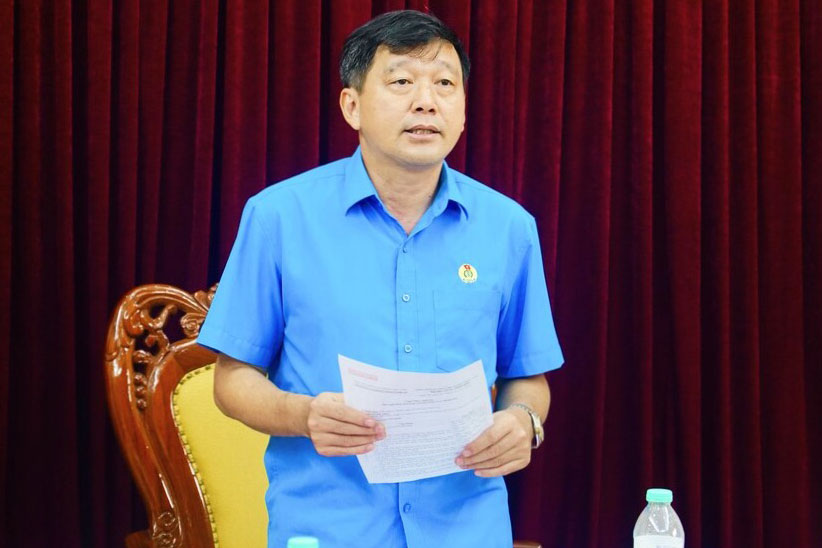 Ông Kha Văn Tám, Ủy viên BCH Tổng LĐLĐVN, Chủ tịch LĐLĐ tỉnh Nghệ An.