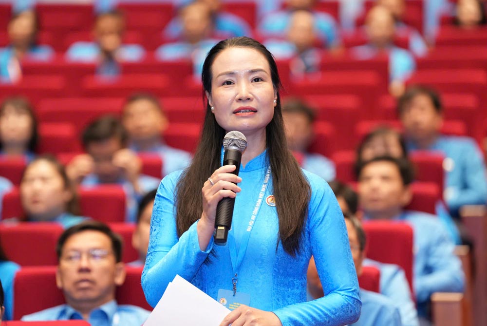 Đồng chí Nguyễn Thị Thanh - Chủ tịch Công đoàn phường Ba Đình, Thành phố Hà Nội. Ảnh: Hải Nguyễn