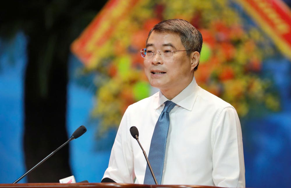 Đồng chí Lê Minh Hưng - Ủy viên Bộ Chính trị, Thủ tướng Chính phủ - tại chương trình. Ảnh: Hải Nguyễn