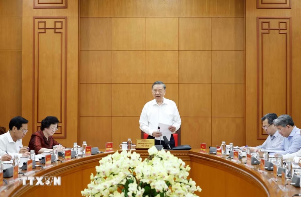 Tổng Bí thư, Chủ tịch nước Tô Lâm chủ trì buổi làm việc với ngành Nội vụ về chất lượng nguồn lao động Việt Nam. Ảnh: TTXVN