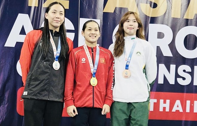 Nguyễn Thúy Hiền tiếp tục giành vàng tại giải bơi nhóm tuổi châu Á 2026