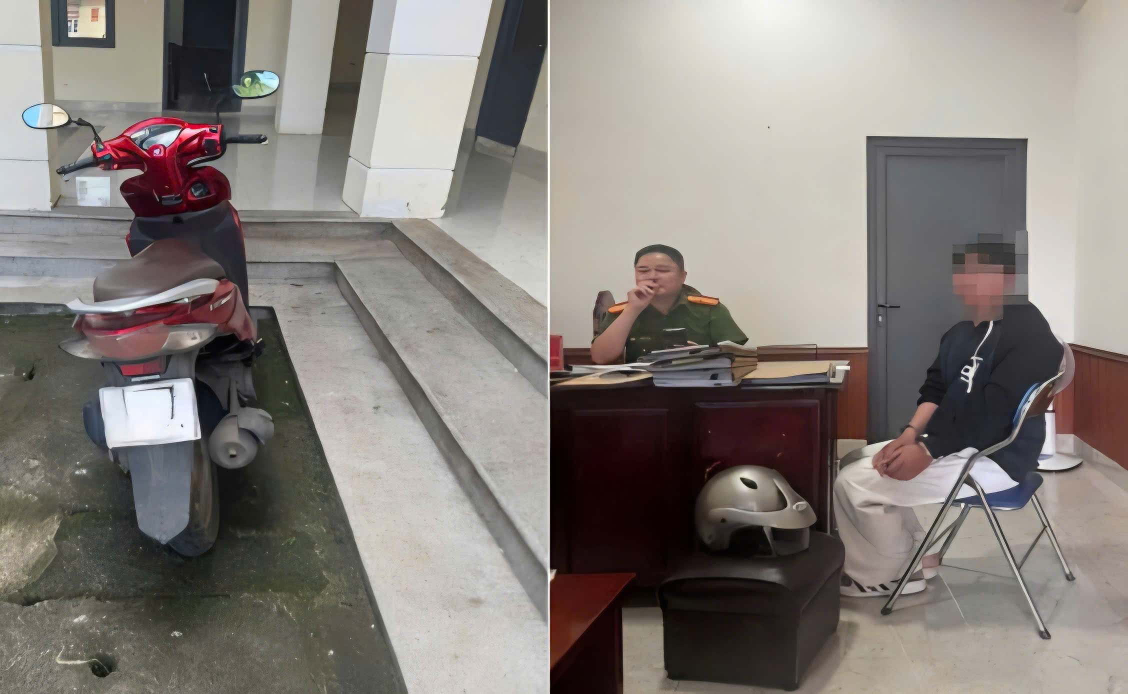 Đối tượng sử dụng biên lai giả để lừa đảo bị Công an xã Đinh Văn Lâm Hà bắt giữ. Ảnh: Công an xã Đinh Văn Lâm Hà