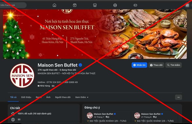 Mất 5 triệu đồng vì tin fanpage giả mạo Maison Sen Buffet có tích xanh