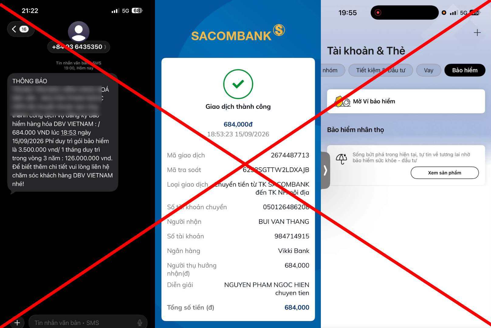 Tin nhắn lừa đảo bảo hiểm hàng hóa