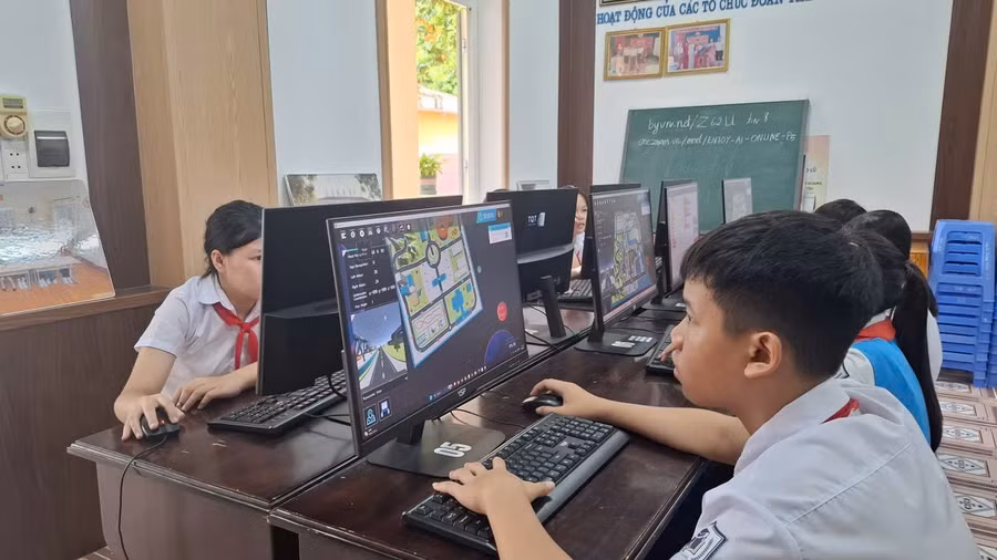 Phòng học STEM của các em Trường THCS Lý Tự Trọng.