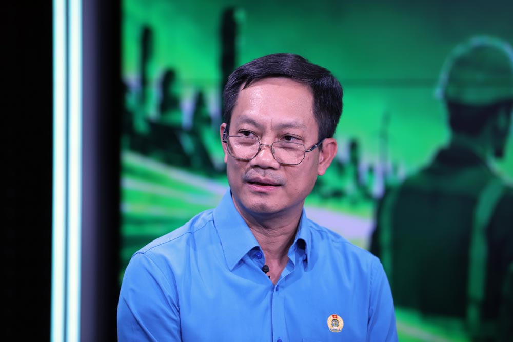 Ông Lê An Hải - Chủ tịch Công đoàn Công Thương Việt Nam - trao đổi tại tọa đàm “Người lao động và đổi mới sáng tạo” do Báo Lao Động tổ chức ngày 28.9. Ảnh: Hải Nguyễn
